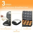 thumbnail image 4 of Rapid 16-Mini Donut Maker with Non-Stick Surface - Effortless Operation for Homemade Desserts, Perfect for Parties & Families - Compact ABS Black Baking Machine, Ideal Gift for Weddings/New Homes,, 4 of 6