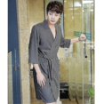 thumbnail image 2 of Albornoz tipo kimono para hombre, bata de baño sexy con absorción de agua, estilo waffle, de talla grande, para amantes del verano, 2 of 2