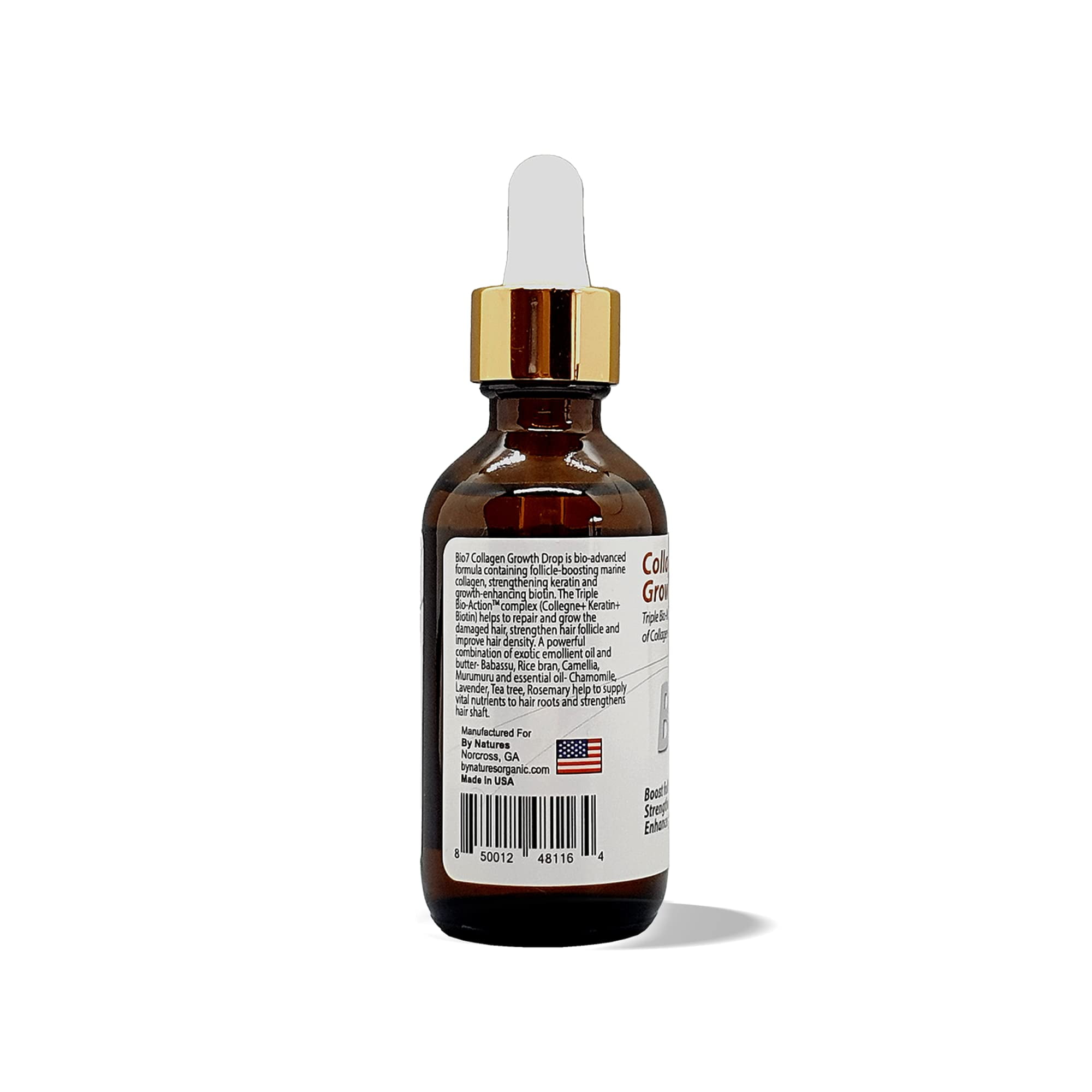 BIO7 COLLAGEN HAIR GROWTH DROP TRIPLE BIO-ACTION OF COLLAGEN + KERATIN + BIOTIN - 2 Fl Oz (2 Pack) - Boost Follicle, Strengthen roots, Enhance Hair Growth, Repair and Grow Damaged Hair