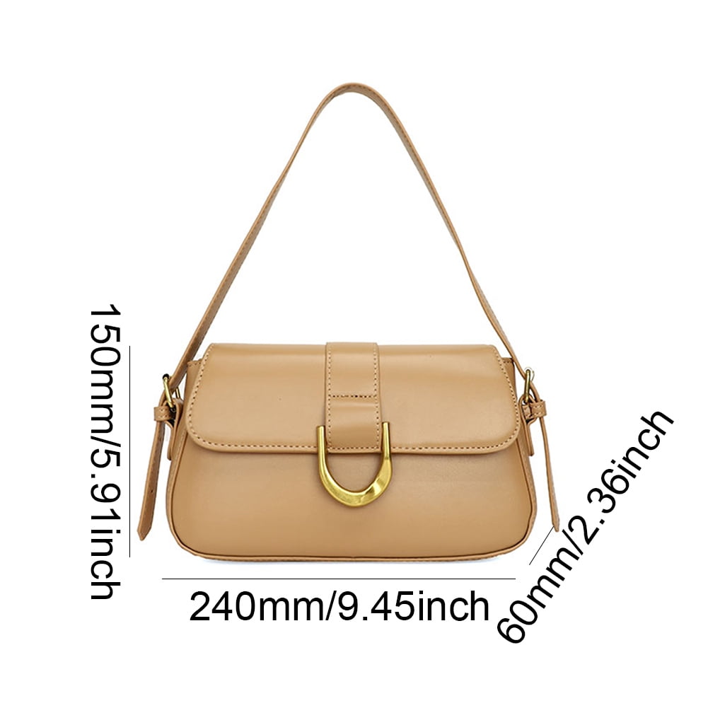 Peggybuy Women Retro Shoulder Bag PU Leather Solid Color