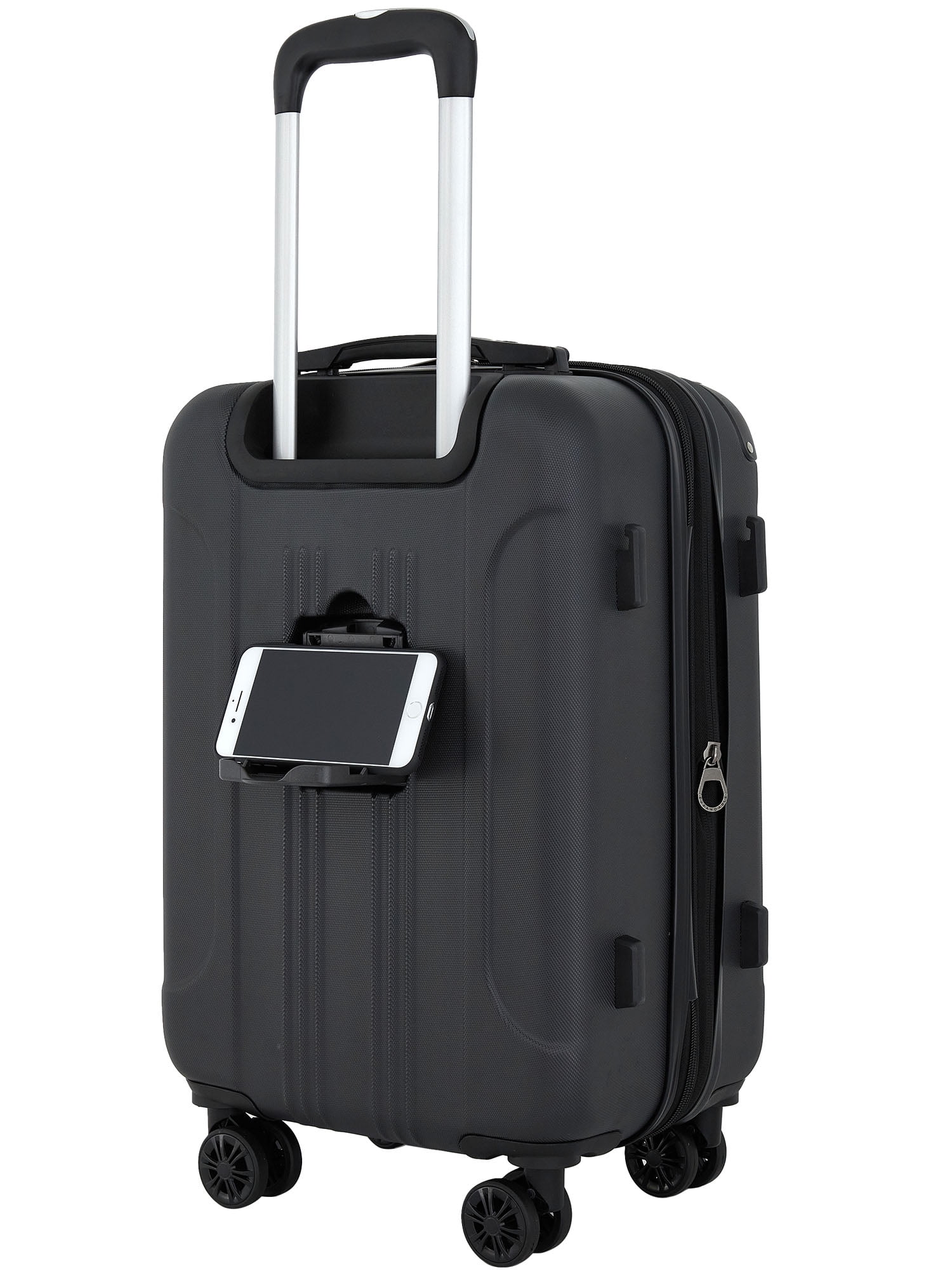 Travelers Club 3-Piece ABS Spinner Expandable Luggage Set with Cup Holder and USB Port - Black