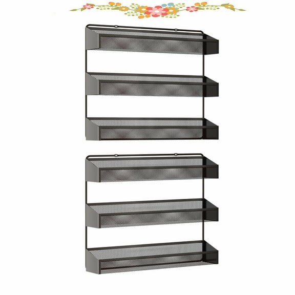 Auledio 2 PCs 3 Layer Storage Shelf for Kitchen-Bronze
