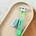 thumbnail image 2 of Equate Women's 5-Blade Razor with Handle/2 Cartridges/Shower Hanger, Blue and Green, 2 of 9
