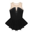 thumbnail image 3 of TTAO Kids Girls Rhinestone Ice Figure Roller Skating Dress Ballet Dance Gymnastics Leotard Tutu Dress Black 14, 3 of 7