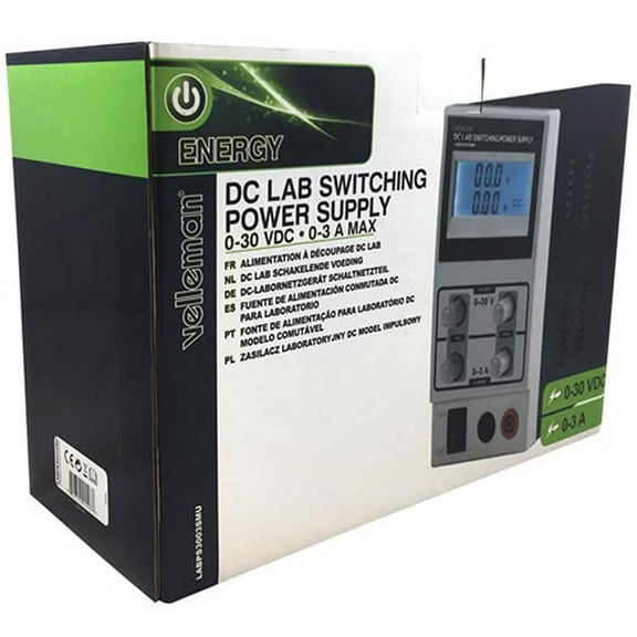 Velleman LABPS3003SMU - DC LAB Switching Mode Power Supply 0-30 VDC / 0-3 Max with LCD Display