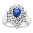 thumbnail image 1 of 0.5 CTW Diamond & Sapphire Ring, 14K Gold - Size 4, 1 of 1
