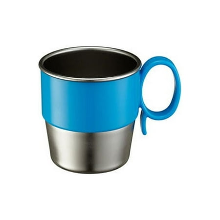 Innobaby Din Din Smart Stainless Steel Cup (9 oz) with Handle for Babies, Toddlers and Kids. BPA Free, Blue