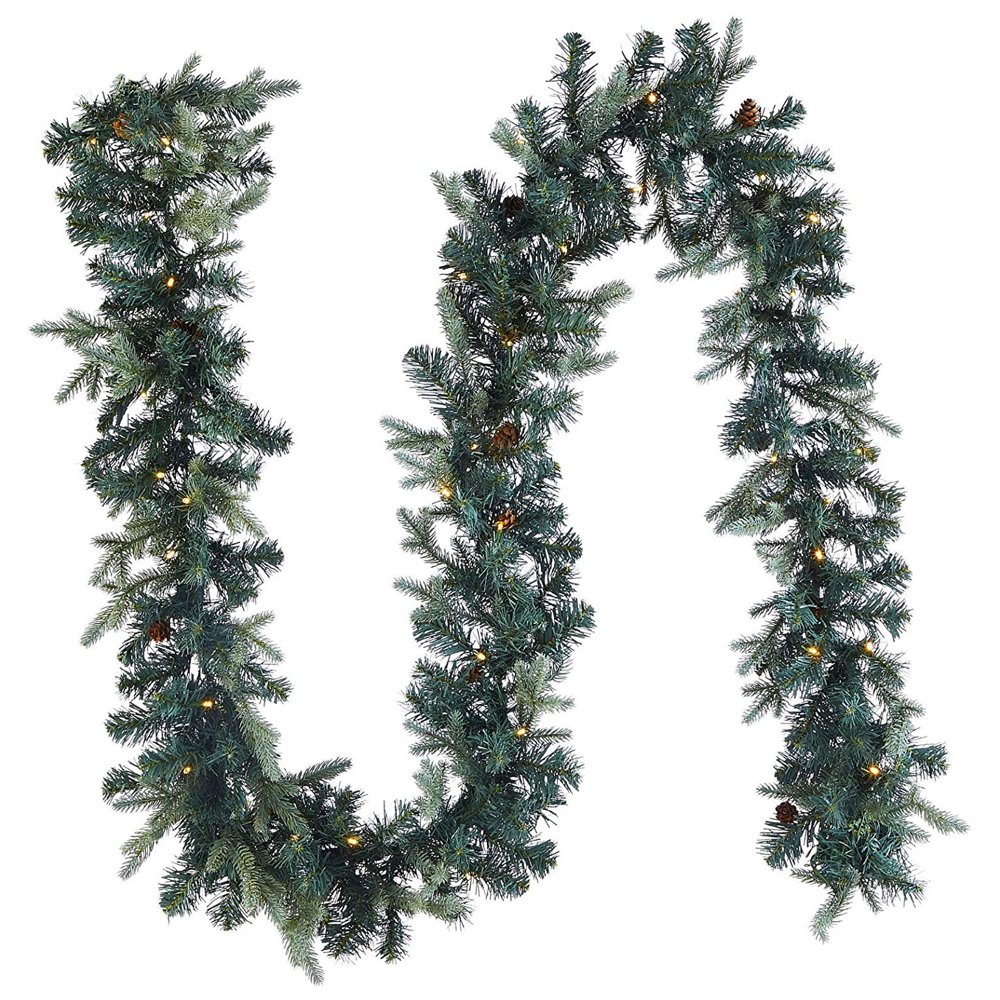 Noma Mini Pinecone 9 Foot Pre Lit Christmas Garland Home Holiday Mantle