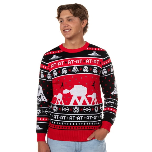 Star Wars Men's AT-AT Walker Pullover Ugly Christmas Crewneck Sweater