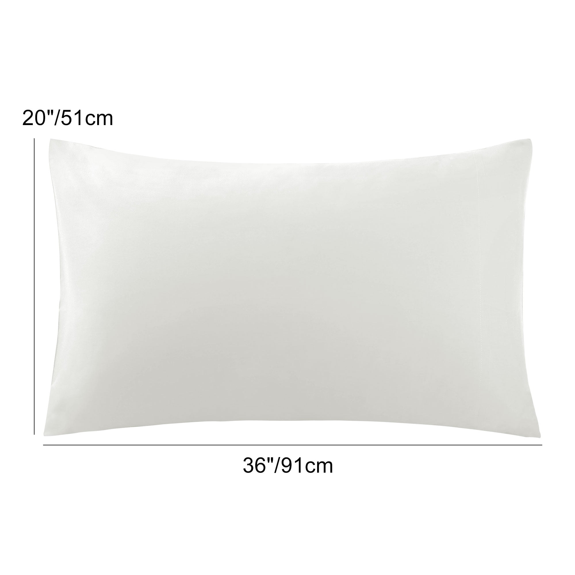 Unique Bargains 2 Pack 300TC Cotton Solid Pillowcases White 20" x 36"