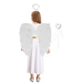 thumbnail image 6 of iiniim Girls Halloween Cosplay Angel Dress with Feather Wings Headband Fairy Sticks Set White 12, 6 of 7