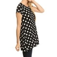 thumbnail image 4 of Women's Casual Polka Dot Short Sleeve Round Neck Tunic Tops with Side Pockets, 4 of 6