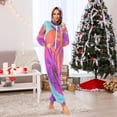 thumbnail image 6 of IAUYY Unisex Adult Onesie Pajamas Ultra-Soft Crystal-Soft Fabric, Halloween Adult Onesie Pajamas Adults,With a Zipper Plus Size Onesie Pajamas, Pinkish-purple Palm Tree, 6 of 7