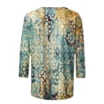 thumbnail image 5 of Zunfeo Fall Shirts for Women- Trendy T Shirts Loose Fit Pullover Casual Tops 3/4 Sleeve Comfy Crew Neck Printed Tunic Blouse Green 2XL, 5 of 5