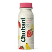 Chobani Greek Yogurt Drink with Probiotics, Strawberry Banana With 10g of Protein,7 oz Plastic Bottle
