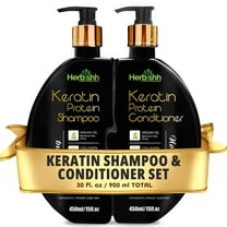 (5 pack) Herbishh Keratin Shampoo and Conditioner Set – Shiny & Frizz-free, All Hair Types, Unisex, 450ml