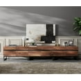 thumbnail image 2 of WAMPAT Modern TV Stand for TVs up to 110 inch, 3 in 1 Entertainment Center TV Console with Storage Cabinets and Metal Base,Media Console for Living Room,Brown, 2 of 7