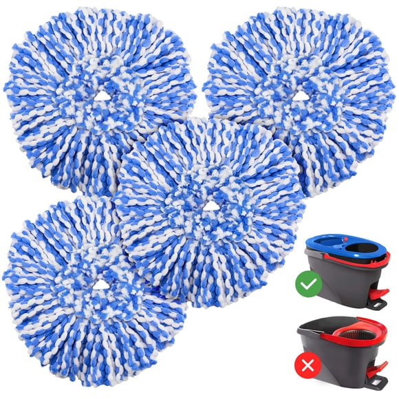 Cabezales de repuesto Spin Mop para O Ceda RinseClean, paquete de 4