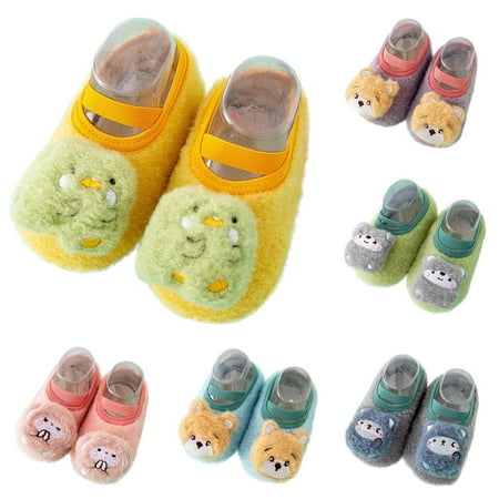 

LYCAQL Toddler Shoes Autumn And Winter Boys And Girls Children Socks Shoes Non Slip Indoor Floor Baby Sports Baby Shoes 3-6 Months Girls (Yellow 4 )