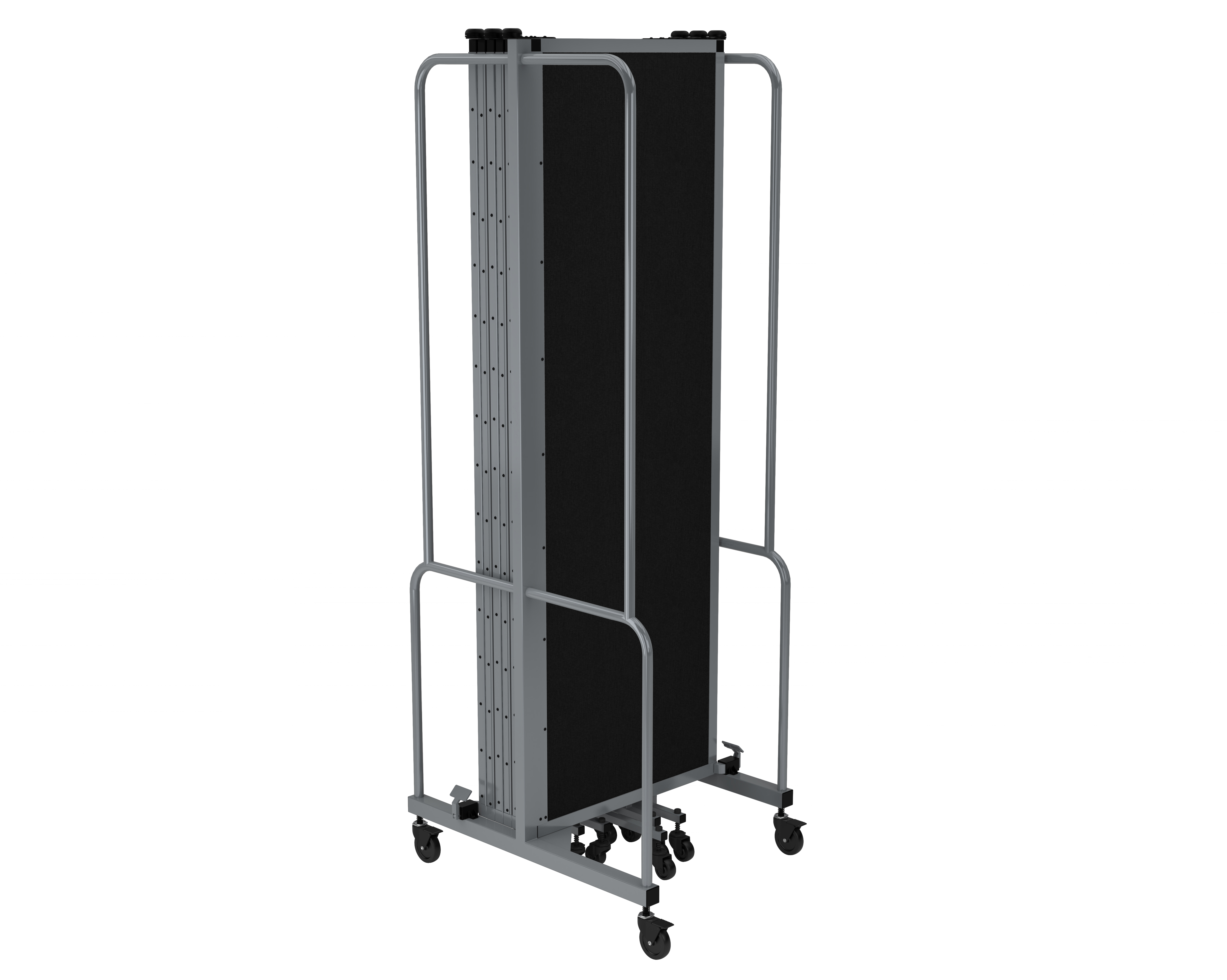 Hampden Furnishings Otis Collection Portable Room Divider, 7 Black Panels, Grey Frame