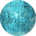 thumbnail image 1 of Ahgly Company Indoor Round Oriental Light Blue Industrial Area Rugs, 4' Round, 1 of 4