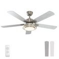 thumbnail image 1 of warmiplanet Ceiling Fan with Lights Remote Control, 52 Inch, Brushed Nickel (5-Blades), 1 of 1
