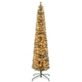 thumbnail image 1 of Costway 7 FT Pre-Lit Pencil Christmas Tree Xmas Decoration with Pine Needles & 150 Lights, 1 of 10
