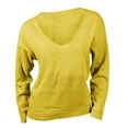 thumbnail image 4 of Sweaters For Women Solid Color V Neck Oversized Hollow Batwing Sleeve Knitted Casual Pullover Sweater M Womens Sweaters, 4 of 4