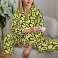 thumbnail image 6 of Balery Avocado Pattern Pajama Sets for Women Long Sleeve 2 Piece Sleepwear Loungewear Sets Soft PJ's with Pockets Long Sleeve Comfy Pj Sets-XX-Large, 6 of 7