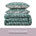 thumbnail image 4 of Virtu Comforter Sets, All Season Lightweight Botanical Queen Comforter Set, 3-Pc Bedding Sets, Gentle Pine/Cloud Stone, 4 of 8