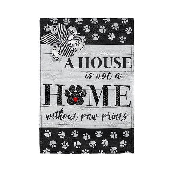 Evergreen Paw Prints Garden Burlap Flag 12.5 x 18 Inches Indoor Outdoor Decor