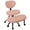 Pink-Teddy Fabric, variant on Joyfinity, Ergonomic Cross Legged Swivel Chair - Adjustable Height, Versatile for Meditation, Home & Office Use, Teddy Fabric, Back Support, Kneeling Chair, 360 °   Rotating Footrest, Lumbar Support