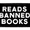 Reads Banned Books, variant on Peace. Love. Books. - Removable Patch