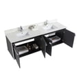 thumbnail image 5 of Fine Fixtures Oakville 72 in. W x 20 in. D x 33 in. H Wall Mounted Bathroom Vanity in Onix Grey with White Ceramic Sink - Chrome hardware, 5 of 8