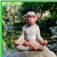 Zen Stretching Monkey Garden Decor Figurine