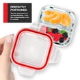 thumbnail image 6 of Glass Portion Control Bariatric Containers (3 Pack), 1 Cup Food Containers with Two 4 oz Compartments, 4oz Food Storage Containers for meal prep, Microwave Safe Glass Portion Containers with Lids, 6 of 8