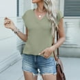 thumbnail image 6 of Tiqkatyck Tank Tops for Women Trendy Summer Tops for Women Bat Short Sleeve Shirt Blouse Casual Shirts V Neck Sleeveless Tunic Tops Summer Tops for Women Mint Green XL, 6 of 9
