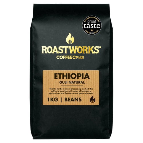 Roastworks Ethiopia Whole Bean Coffee 1kg, British Import (Pack of 2)
