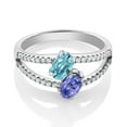 thumbnail image 2 of Gem Stone King 1.61 Ct Oval Blue Zircon Blue Tanzanite 925 Sterling Silver Ring (Size 8), 2 of 4