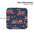 thumbnail image 3 of Balery 4 Pcs Fire Truck 1leather Coasters Set, Drink Table Cup Coasters For Living Room Kitchen Coffee Decor, 3 of 9
