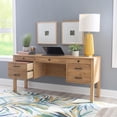 thumbnail image 4 of Linon Cody Wood Desk with Two File Cabinets in Natural, 4 of 7
