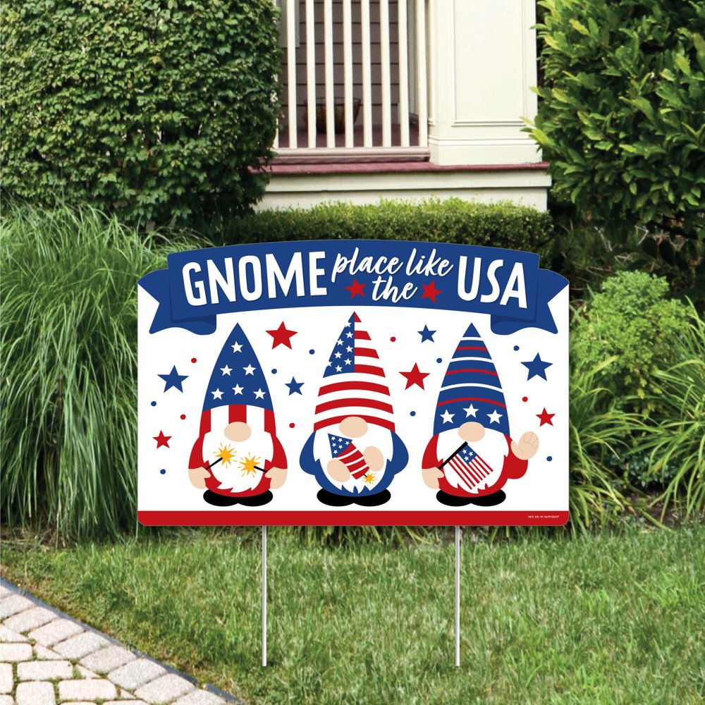 Big Dot of Happiness Patriotic Gnomes Memorial Day, 4th of July and