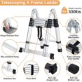 thumbnail image 3 of Telescoping Ladder,Aluminum Lightweight Extension Ladder with Stabilizers & Non-Slip Feet,Heavy Duty 330lbs Max Capacity,Multi-Purpose Collapsible Ladder for RV or Outdoor Work, 3 of 7