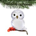 thumbnail image 3 of Ganz Winter Owl Ornament, 3-inch Length, White and Red, 3 of 3
