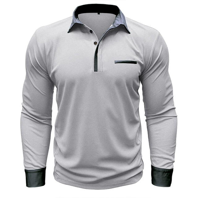 Besolor Men's Long Sleeve Shirts Casual Loose Athletic Work Business Button down Collared Lightweight Tops Blouse