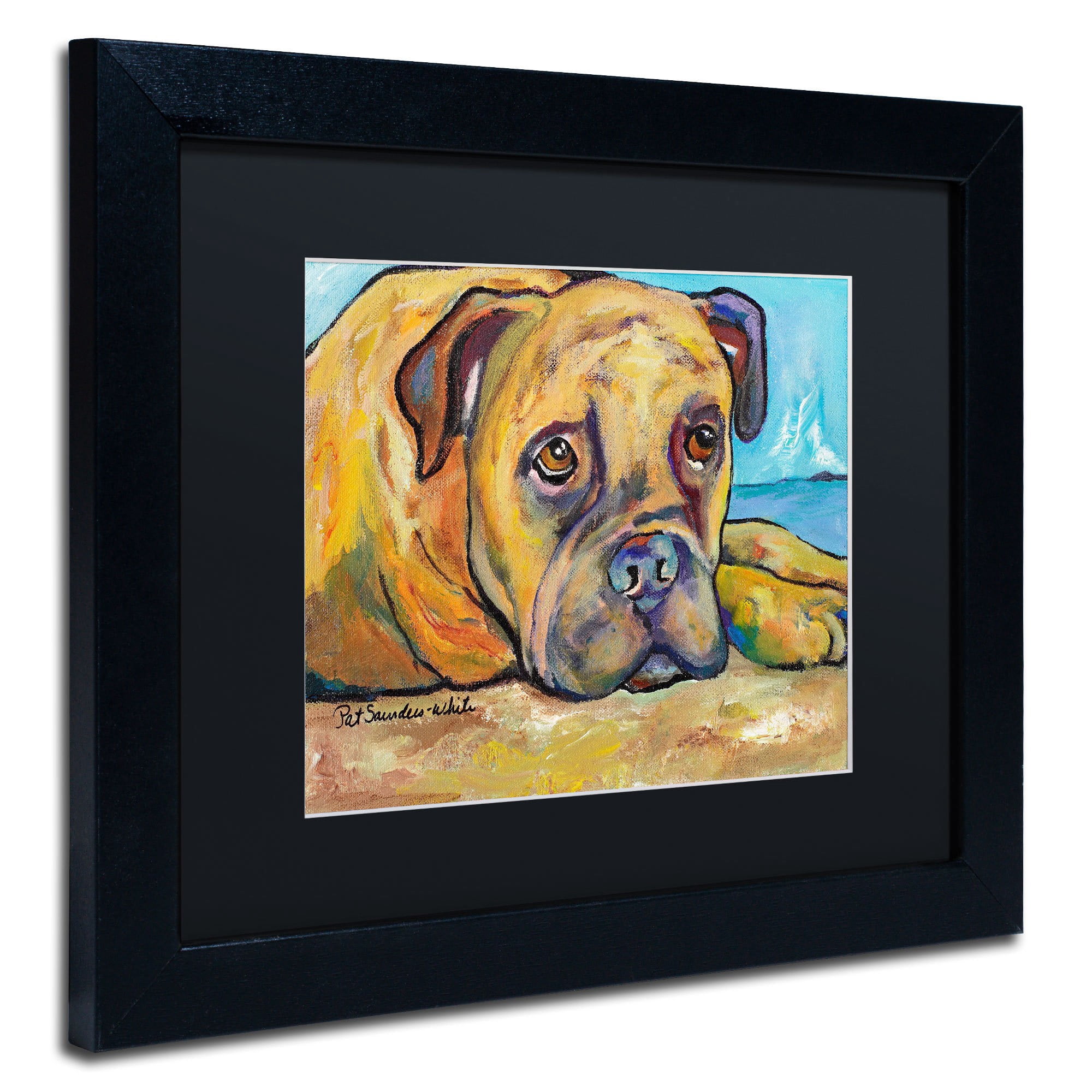 Trademark Fine Art "Lexie" Canvas Art by Pat Saunders-White, Black Mat, Black Frame
