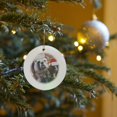 thumbnail image 7 of 3drose, English Bulldog Christmas Wearing Santa Hats, Circle Porcelain Ornament, 7 of 7