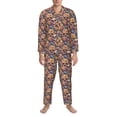 thumbnail image 3 of Yiaed Skull daisy colorful Print Men’s Pajamas Set - Long Sleeve Button Down Sleep Shirt and Pajama Bottoms Sleepwear Set Mens Pjs Sets Men's Pajama Bottoms-Medium, 3 of 7