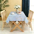 thumbnail image 5 of Rectangular Tablecloth 60x84 Inch – Waterproof Polyester Printed Table Cover, Wrinkle Resistant, Washable for Kitchen & Dining, Marble Liquid Print, 5 of 6