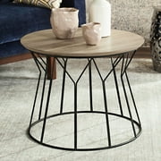 Safavieh Alcott 23" Round Retro Mid Century End Table, Light Grey/Black